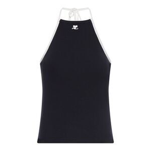 Courreges Women Cotton Tank Top With Contrasting Laces
